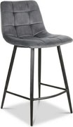 MILA VELVET szürke bárszék fekete lábakkal