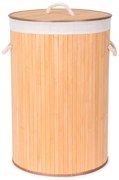 Round kerek bambusz szennyeskosár - Compactor