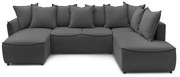Sötétszürke kinyitható sarokkanapé (jobb oldali) Leon – Bobochic Paris