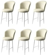 Fora Cream and White bárszék szett, 6 db, 6 db