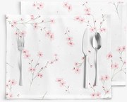 Goldea pamut reggeliző alátét - cseresznyevirágok - 2db 30 x 40 cm