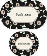 Fekete-bézs fürdőszobai kilépő szett 2 db-os 60x100 cm Oweld – Foutastic