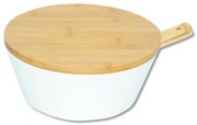 Kesper 32620 Salátás tál kanállal és fedéllel,fehér, átmérő 26 cm