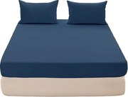 Pamut lepedő 180x200 gumis sötétkék Jersey Több színben