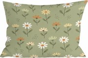 Pamut párnahuzat FLORAL NEST 40x60 cm, zöld