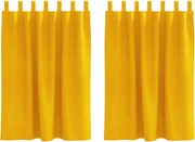 vidaXL Sötétítő függönyök 2 pcs Mustár sárga 140 x 140 cm Bársony