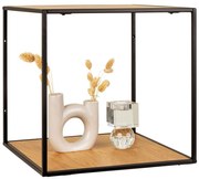 Vita fali polc, tölgy hatású, fekete keret 36x36x36 cm