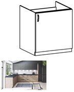 LANGEN D60Z mosogató szekrény artisan tölgy, jobbos kivitel