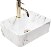 Rea Kelly Mini, pultra szerelhető mosdó 410x310x130 mm, kőutánzat - Aiax Shiny, REA-U6504