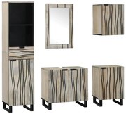 Fürdőszoba bútor szett fiókkal 5 pcs Dió barna 38 x 33 x 160 cm