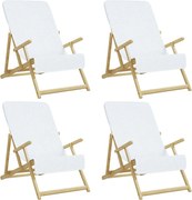vidaXL 4 db fehér 400 GSM szövet strandtörölköző 60 x 135 cm