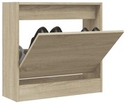 sonoma tölgy színű szerelt fa cipőszekrény 60 x 21 x 57 cm