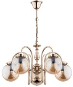 Csillár láncon HERO 5xE14/40W/230V arany