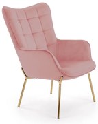 Castel II fotel, rózsaszín / arany