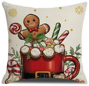 Karácsonyi párnahuzat HOT CHOCOLATE 45x45 cm, színes