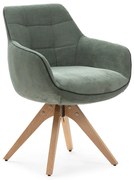 Zöld kárpitozott karfás étkezőfotel szett 2 db-os Donatelo – Marckeric