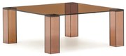 Barna üveg dohányzóasztal 85x85 cm Adularia – Kave Home