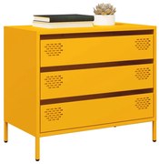 mustársárga hidegen hengerelt acél tálalószekrény 68x39x58,5 cm