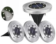 Napelemes kerti LED lámpák - 8 LED - hideg fehér - 4 db