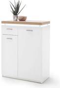 Cali 2 ajtós komód fehér - wotan tölgy