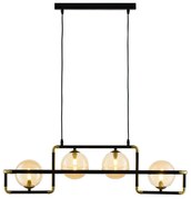 Jupiter 1983 - Csillár zsinóron ZAFRA 4xG9/10W/230V fekete/bézs