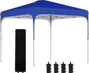 Outsunny Összecsukható Pop-Up Pavilon 2.5x2.5x2.68 m Kerti Napernyő UV 50+ Védelem Állítható Magasság 4 Homokzsákkal és Hordtáskával Kempingezéshez, B