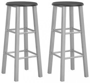 2 db ezüstszínű MDF bárszék