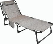 Összecsukható napozóágy 189,5 x 58,5 x 33,5 cm szürke