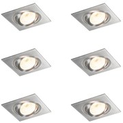 6 darabos süllyesztett spotlámpa készlet acél dönthető - Lock 1