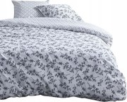 Pamut Ágyneműhuzat Fehér-kék 2 Személyes, Gombos 220 X 240 CM