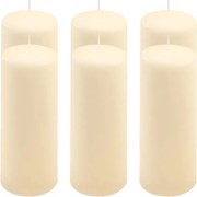 Gyertya készlet 20 cm Ø 7,5 cm 6 db krém