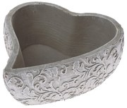Beton edényfedő Csipke szív szürke, 18 x 21 cm