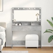LED-es sminkasztal Beton Szürke 100x41x135 cm