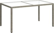 vidaXL szürke polyrattan és edzett üveg kerti asztal 150 x 90 x 75 cm