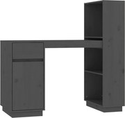 vidaXL szürke tömör fenyőfa íróasztal 110x53x117 cm