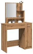 kézműves tölgy színű fésülködőasztal tükörrel 86,5x35x136 cm