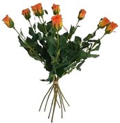 Művirág rózsabimbó narancssárga, 64 cm, 9 db