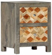 szürke tömör mangófa éjjeliszekrény 40 x 30 x 50 cm