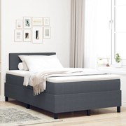Box Spring Ágy Matracokkal Sötétszürke 120x200 cm Kordbársony Szövet
