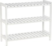 HOMCOM 3-Tier Fa Cipőtartó a Bejárathoz, 9 Pár Cipőre 70x26x57.5 cm Fehér | Aosom