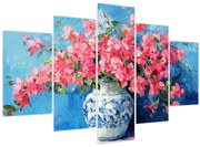 Kép - Váza rózsaszín virágokkal (150x105 cm)