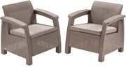 Corfu duo fotel szett (2db) 75x70x79 cm Cappuccino színű