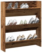 antik fa színű szerelt fa fali cipősszekrény 80 x 18 x 90 cm