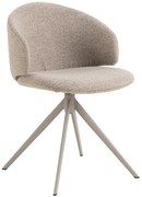 MAZZONI EXPORT NELA Bézs Latte (Monza 60 szövet)/bézs lábak - MODERN BOUCLÉ KÁRPITOZOTT FORGÓSZÉK BOHO STÍLUSÚ NAPPALIBA/ÉTKEZŐBE/IRODÁBA