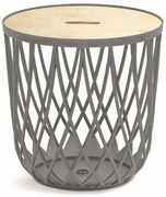 Univerzális kosár fa tetővel, 55 l, natúr fa / szürke