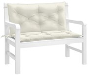 2 db melange krémszínű szövet kerti padpárna 100 x 50 x 7 cm