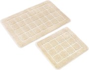 Krémszínű fürdőszobai kilépő szett 2 db-os 50x80 cm Kareli – Foutastic