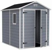 Keter MANOR 6 x 8 DD kerti tároló szürke / fehér, padlóval