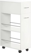 HOMCOM Konyhai Kocsi Kerekeken 1 Fiókkal és 2 Nyitott Polccal Étkezőbe, Nappaliba, Fürdőszobába 25 x 50 x 85 cm Fehér | Aosom