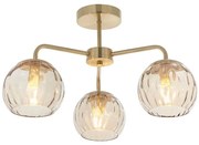 Endon 91968 - Felületre szerelhető csillár DIMPLE 3xE14/25W/230V arany/füstös bézs